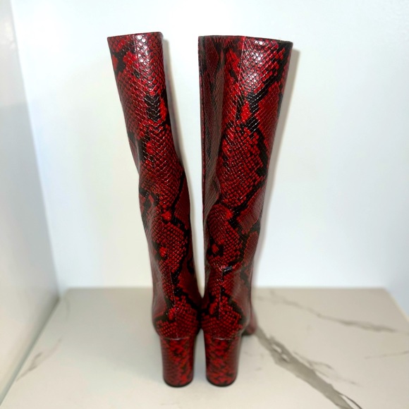 INC Red PAITON Snake Print Heeled Boots INC International Concepts - Picture 2 of 14